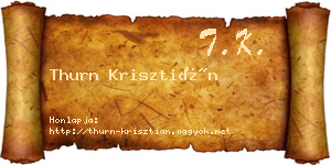 Thurn Krisztián névjegykártya